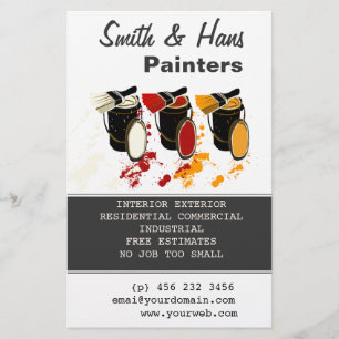 3 Färg Paint Bucket House Painter Painter Painter  Flygblad