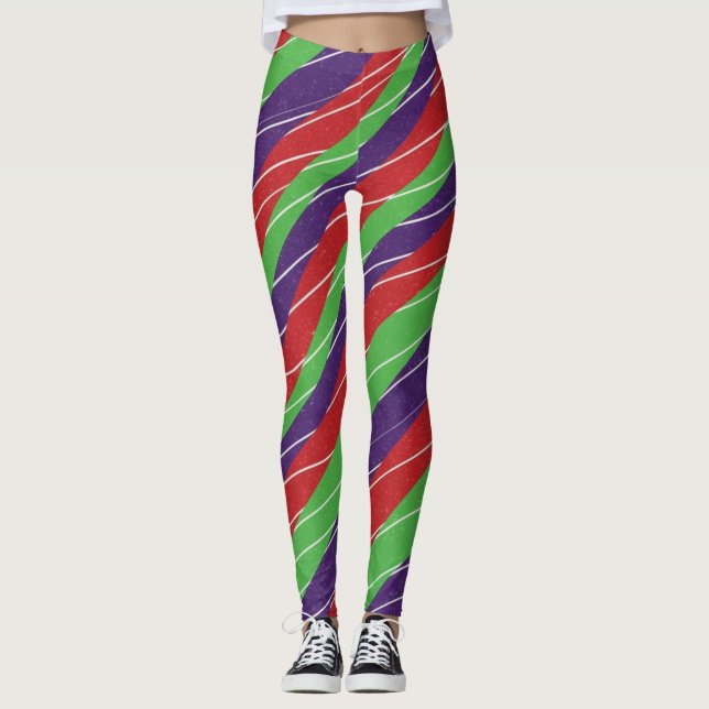 3 Färgad Candy cane Leggings (Framsida)