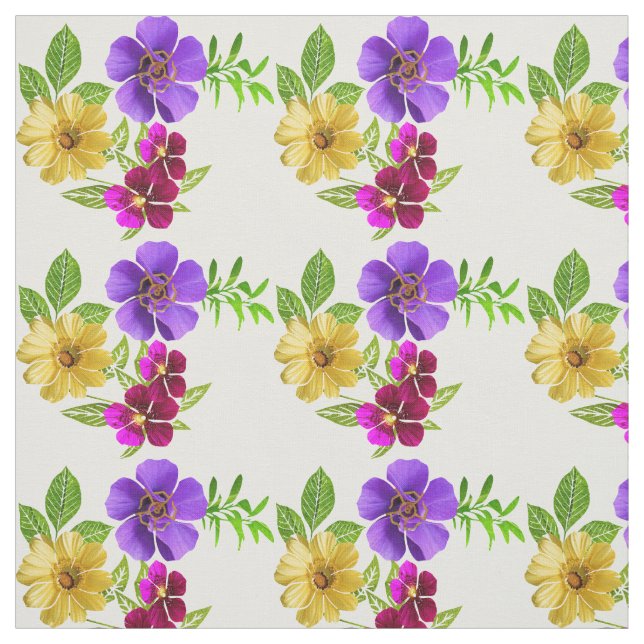 3 Färgade Blommor Tyg (Provkarta)