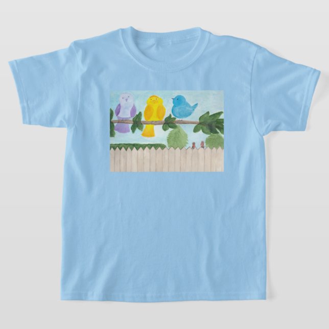 3 Färgglada Fåglar T Shirt (Laydown)