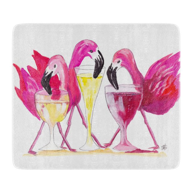 3 Flamingos Glasskärningsport (Framsidan)