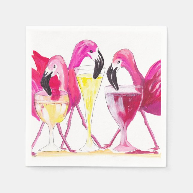 3 Flamingos Pappersservett (Framsidan)