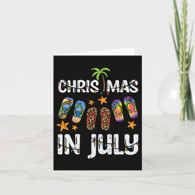 3 Flinflip flops jul i juli Sommar Julafton Beach  Kort (Framsida)