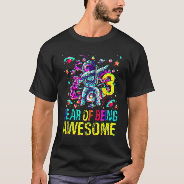 3 Födelsedag Fantastisk astronaut 1 T Shirt (Framsida)