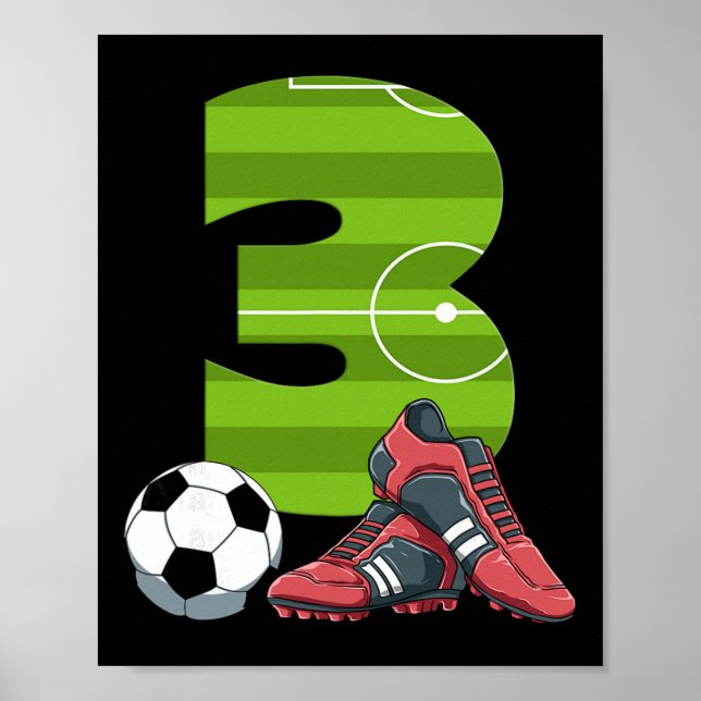 3 Födelsedagsfotboll Första födelsedagsfotboll Bar Poster (Framsidan)