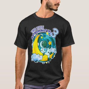 3 födelsedagspojke 3 år gammalt astronaut Space T Shirt