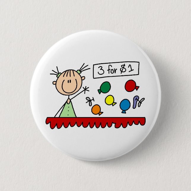 3 För $1 Rättvis Stickfigur-Knapp Knapp (Framsida)