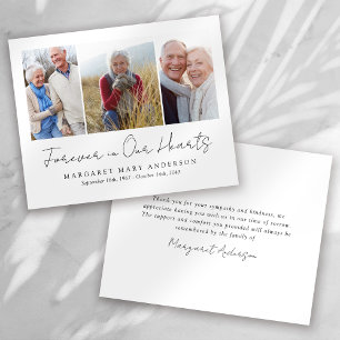 3 fotnoter Funeral Sympathy Tack, kort Flygblad