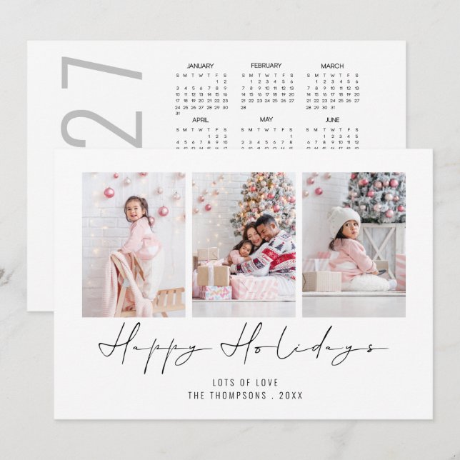 3 Foto 2026 - Kalender Jul Glad helg Julkort (Fram/baksida)