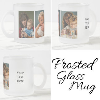 3 foto anpassad text frostad glasmugg