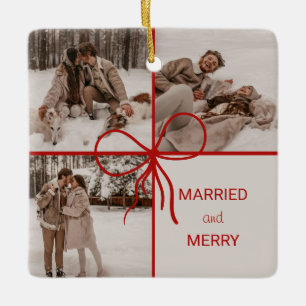 3 Foto Båge Wrap Jul Nygifta Modern Julgransprydnad Keramik