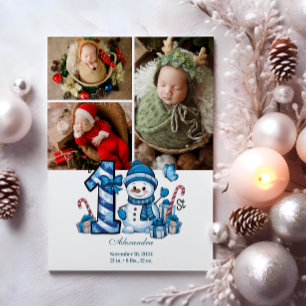 3 Foto Blå Tomte Första Julen