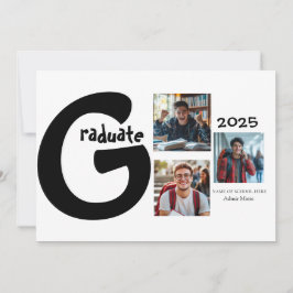 3-foto collage examensmeddelande inbjudningar