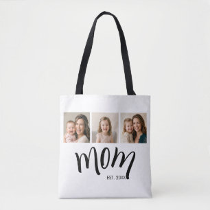 3-Foto Collage Mamma Är Elegant Praktisk Gåva Tygkasse