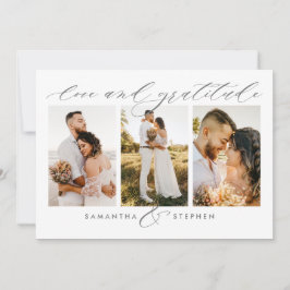 3-foto-Elegant Kärlek och Gratitude Bröllop Tack Kort