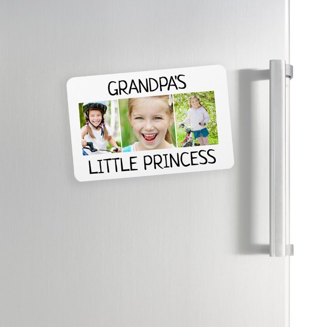 3 Foto Farfar lilla prinsessa barnbarn  Magnet (Skapare uppladdad)
