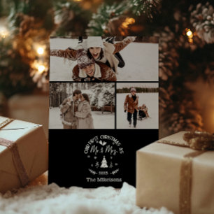 3 Foto Första jul som Mr & Mrs. Julkort