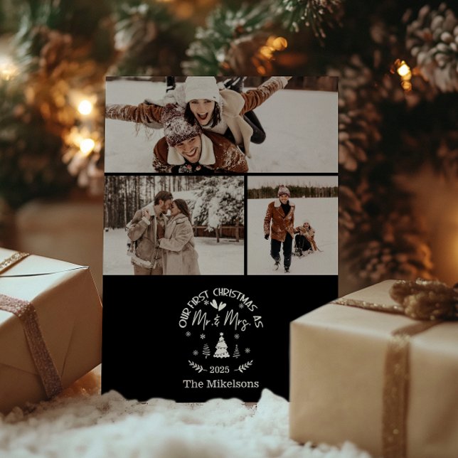 3 Foto Första jul som Mr & Mrs. Julkort (Skapare uppladdad)