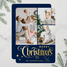 3 FOTO GNISTRA GOD JUL HÄLSNING GULD