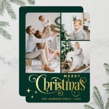 3 FOTO GNISTRA GOD JUL HÄLSNING GULD