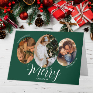 3 Foto God Jul Familj Tack Kort