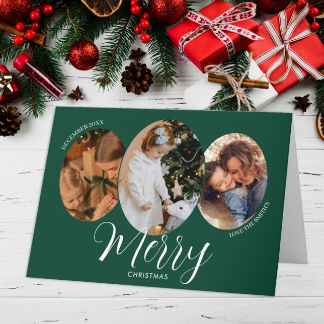 3 Foto God Jul Familj Tack Kort (Skapare uppladdad)