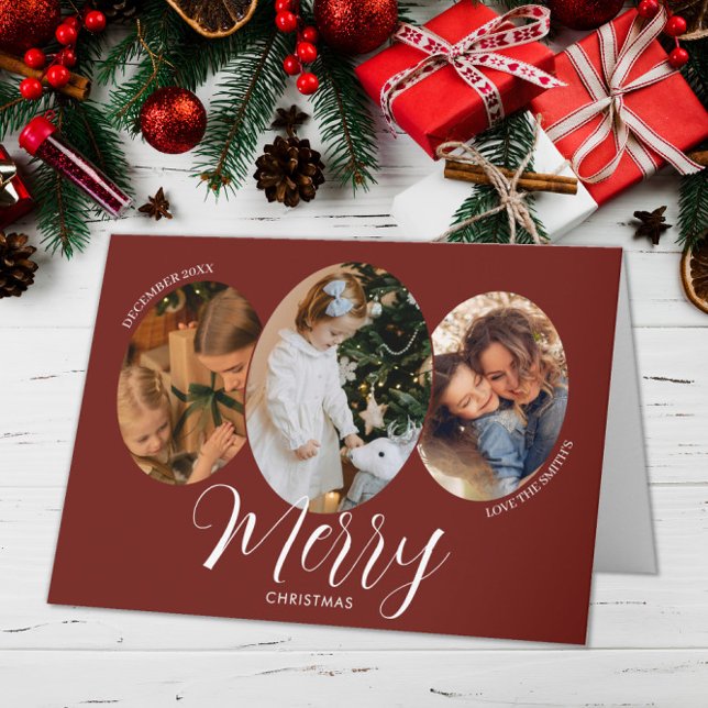 3 Foto God Jul Familj Tack Kort (Skapare uppladdad)