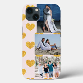 3 FOTO guld-hjärtan Fodral-Mate iphone case