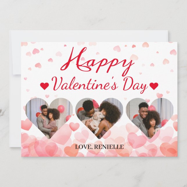 3 foto Heart collage valentines day par Julkort (Framsida)