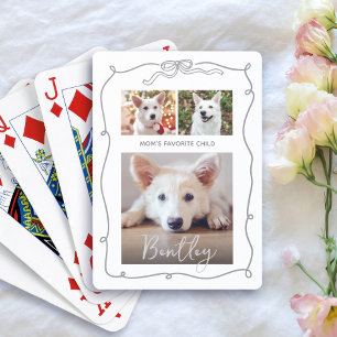 3 Foto Hund Grå Klotter Vit Mamma Favorit Barn Casinokort