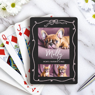 3 Foto Hund Mamma Favorit Barn Klotter Band Svart Casinokort