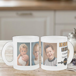 3 foto kärlek du farfar orange frostad glasmugg