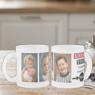 3 foto kärlek du farfar röd frostad glasmugg