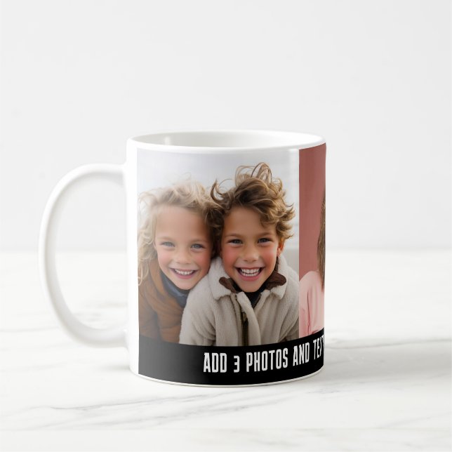 3 Foto Mall Modern Minimal Text  Kaffemugg (Vänster)