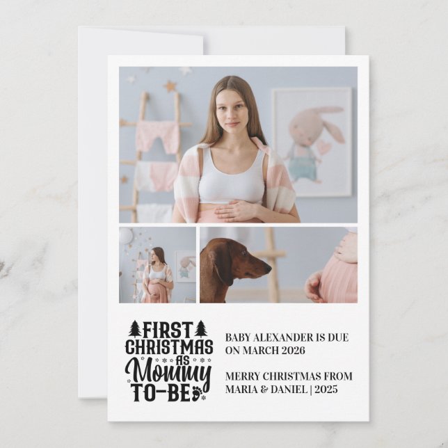 3 Foto Mamma som ska vara julafton Gravid Julkort (Framsida)