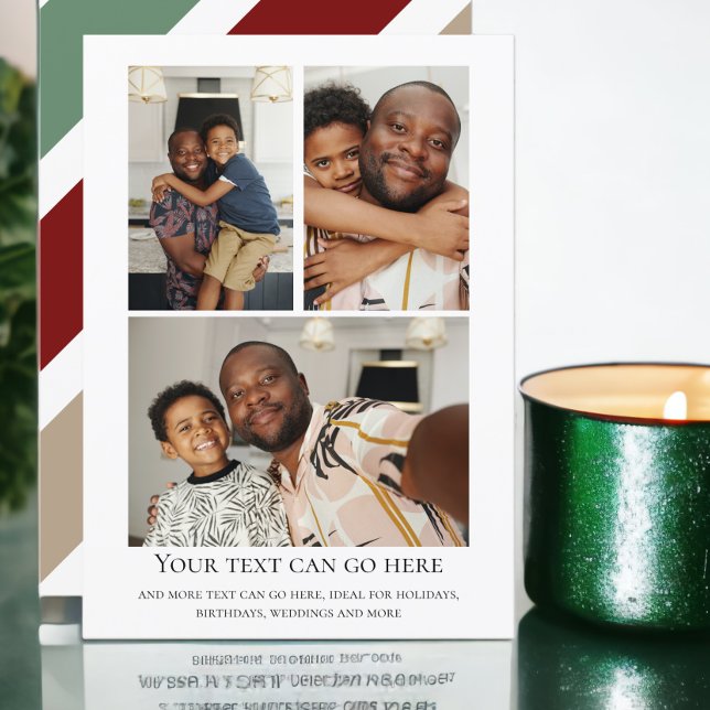 3 Foto och borttagen mall (3 Photo stripped back template flat cards from Ricaso. Ideal for Christmas, Birthday, wedding & more)