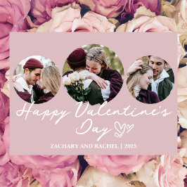 3 foto Rund romantiskt par valentines day Julkort