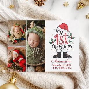 3 Fotocute Santa Baby 1:a jul Julkort