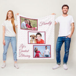 3 Fotofamiljelivets Underbarare Blating-Hearts Fleecefilt