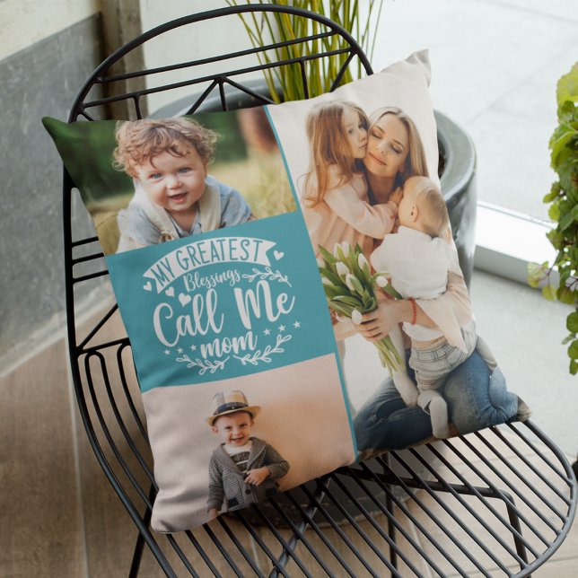 3 fotofamiljesamling mamma keepsaké mors dag kudde (Skapare uppladdad)