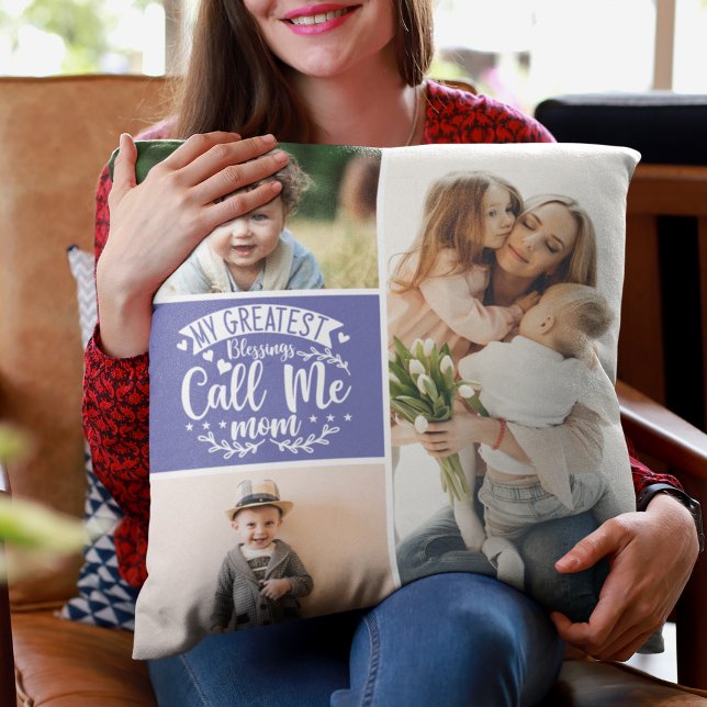 3 fotofamiljesamling mamma keepsaké mors dag th kudde (Skapare uppladdad)