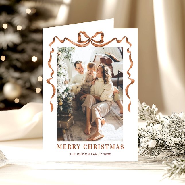 3 FotoFestive God jul Boho Bow Ribbon Helgkort (Skapare uppladdad)