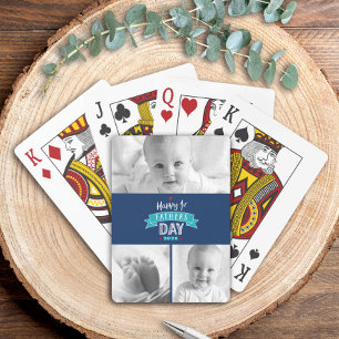 3 Fotoflottan Lycklig 1:a Far Dag-Anpassningsbarna Casinokort