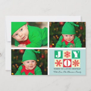 3 Fotojul Joy Snöflingor Photo Card Julkort