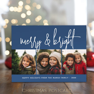 3 Fotojul - Merry & Bright - flottan Helg Vykort