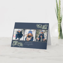 3 Fotojulhälsningar Modern Chic Greenery Helgkort