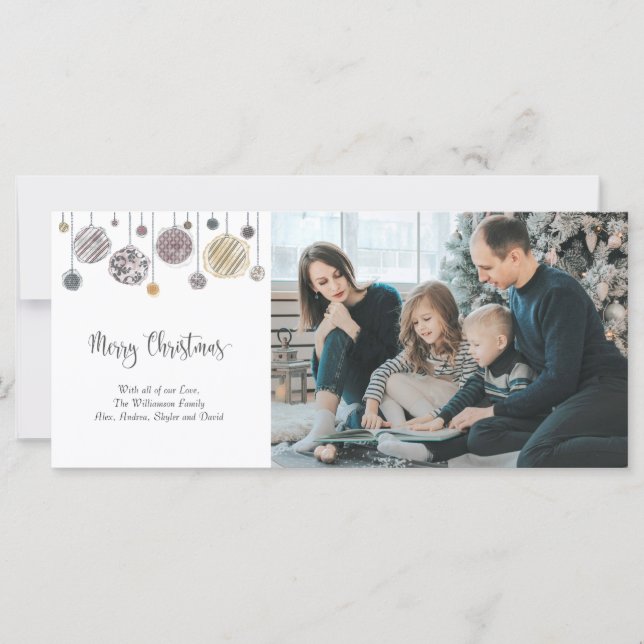 3-fotojulkort med prydnadsföremål (Framsida)