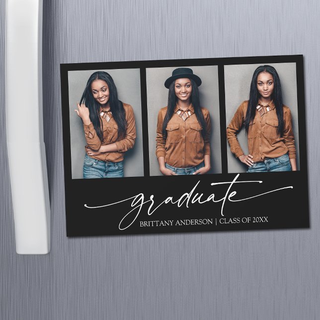 3 Fotokalligrafi Bläck Studenten-magnetkort (Customize to change your personalized text size or text style.)