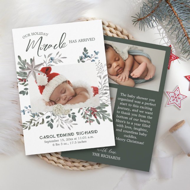 3 Fotokollage Birth Anouncement Baby Shower Meddelande (Skapare uppladdad)