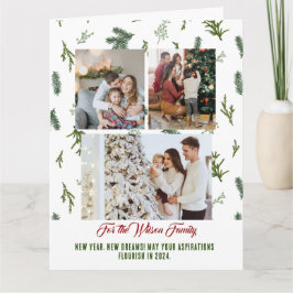 3 Fotokollage God jul Grönt Helgdag Card Kort